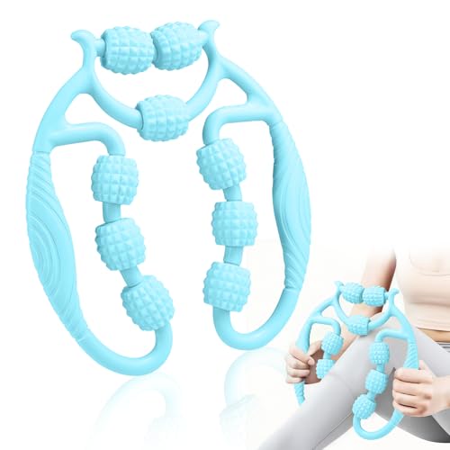 Massageroller Beine, Muskeltherapie-Massagestab, Anti-Cellulite Massagegerät & Lymphdrainage, Cellulite Roller, Massagegerät Massageroller für Beine, Oberschenkel (Blau 9)