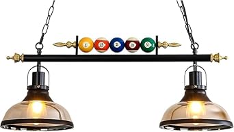 2-Light Billiard Pool Table Lights,Hanging Over Above Pool Table Lighting,Kitchen Island Pendant Light Glass Shade,Billiards Light Fixture For Pool Table, Game Room Bar Kitchen Island Table Lig