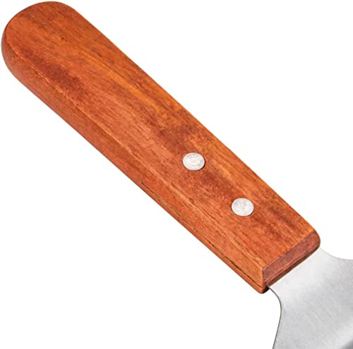 Image of Baskety Pie Server Cake Support Transmission Triangle Shovel Spatula Wooden Handle Shovel Steel Suitable for Pizza (Pack of 2)