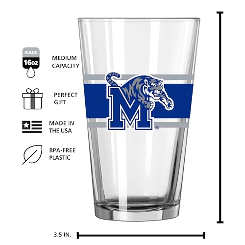 Image of Logo Brands NCAA 16 oz Pint Glass - Durable Glass With Bold Team Color- Chip-Resistant Rim Drinkware For Fans, Tailgates, Home Bars & Everyday Use