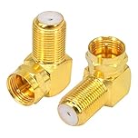 Boobrie Right Angle F Type Connector TV Aerial F Type Male to Female Coaxial Adapter RG6 F Plug Socket Coaxial Coupler 90 degree Satellite SKY Virgin Connector Wall Mounted TV Coaxial Cable Pack of 2