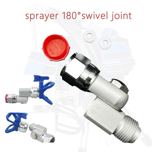 Image of (2pack) 235486 Airless Paint Spray Gun Swivel Joint | Compatible with Graco Sprayers Gun Accessories 7 /8 inch Thread 180 Degree Rotation