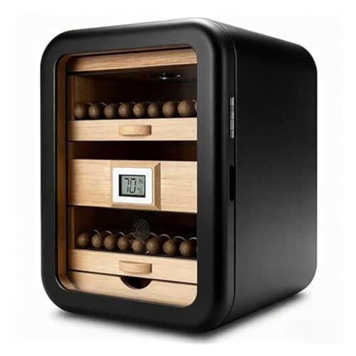 DARBCGH Humidor de Puros de Cedro: 110 Puros, higrómetro y humidificador, sin claraboya(Withoutskylight,B)