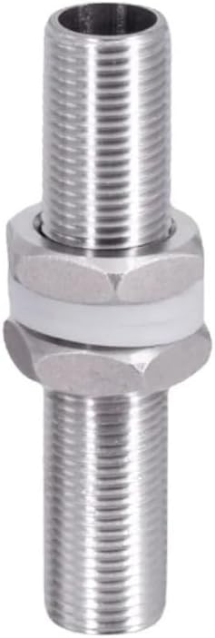 1pc BSP Stainless Full Thread Bulkhead Lock Pipe Fitting Water Tank Aquarium(120mm,1")