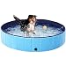 Yaheetech Piscina per Cani Gatti Pieghevole, Vasca da Bagno in PVC, Piscinetta per Animali Domestici, Rigida Portatile Antiscivolo all'Aperto Interno Giardino XL 140 x 30 cm Blu
