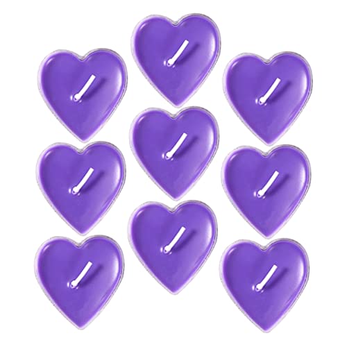 ULDIGI 9Pcs Heart Shaped Tealight Candles Romantic Decorative Candles for Birthdays Proposals Weddings Clean Burning Safe Material for Indoor Outdoor Use Design