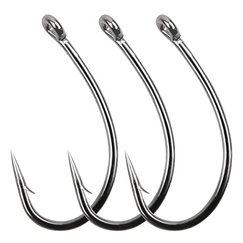 AGOOL Fly Tying Hooks, 50/150pcs Carp Fishing Hooks High Carbon Steel Barbed Dry Wet Nymph Shrimp&Pupa, Streamer, Caddis, Jig, Scud Flies Fishing Hooks