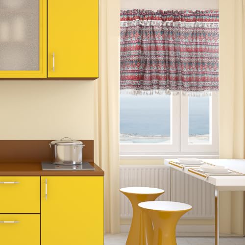Cenefa para cortina con detalles delicados de lino para interiores 8