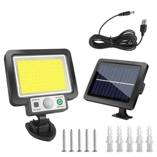 Projecteur mural solaire 117 LED COB extérieur étanche avec détecteur