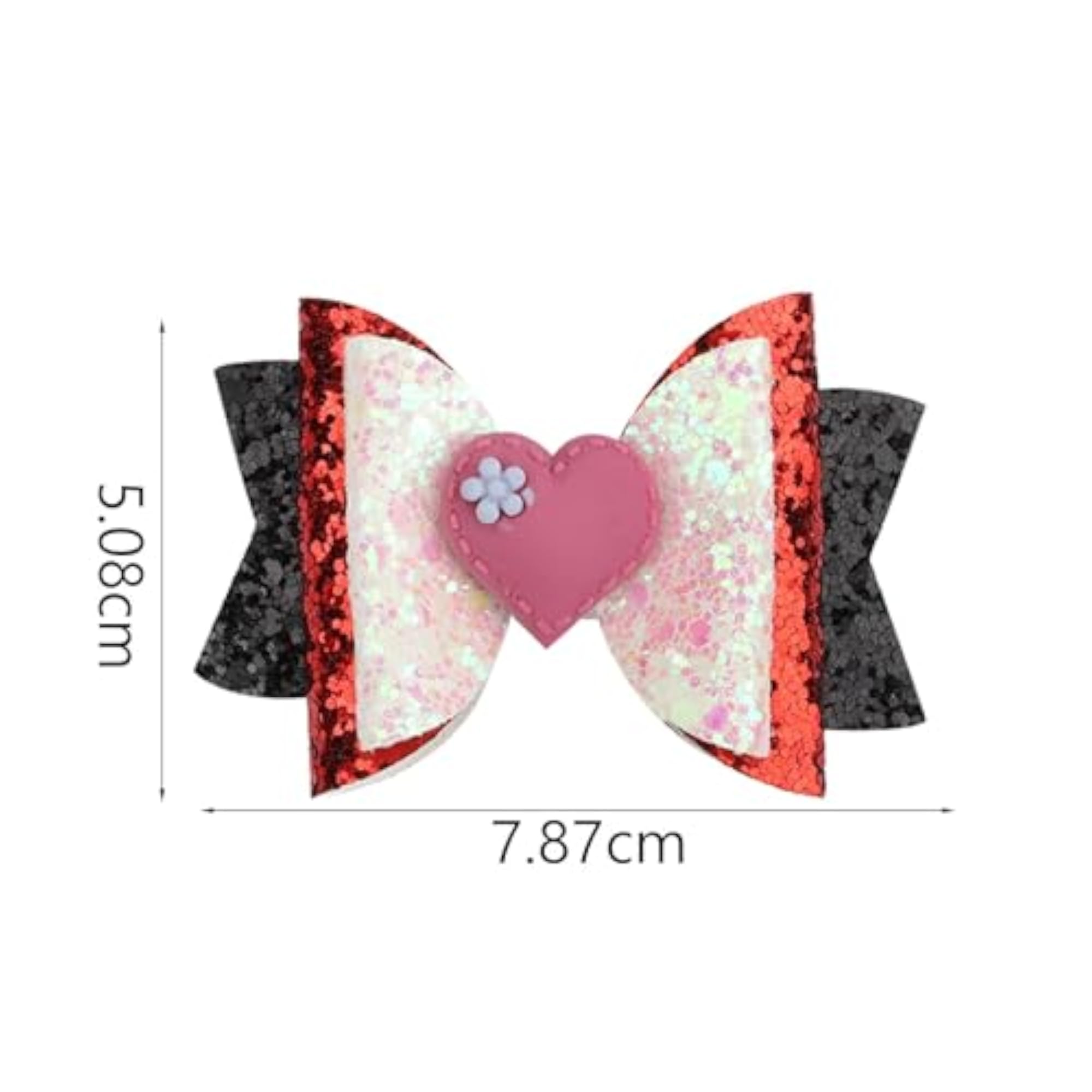 Glitter Bow Hair Clip for Valentine's Day