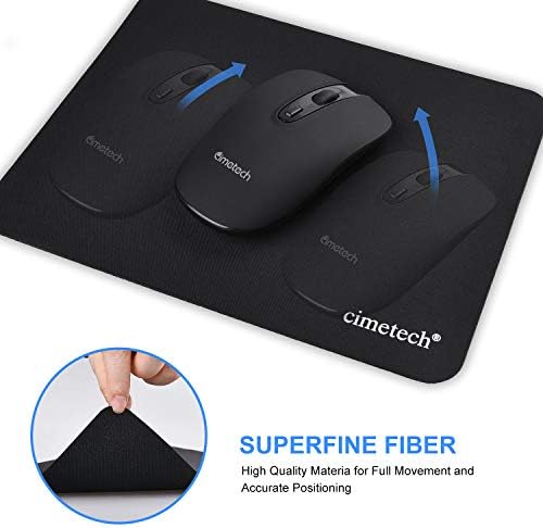 cimetech Comfortable Mouse Pad Superfine Fiber Desktop Mouse Pad Mouse Pad 23 x 18 cm Ultra Thin Improves Speed and Precision, Non-Slip Rubber Base, Textured Wear Resistant - Black
