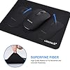 cimetech Tappetino per Mouse Confortevole Superficie Superfine in Fibra di Seta Liscia Sensori Base in Gomma Antiscivolo per Pulire Lavabile per Computer Portatile - Nero Black