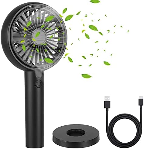 Yardout Mini Handheld Fan, Powerful Desk Fan with Adsorbable Base, USB Fan, Portable 3 Speeds Small Fan, Personal Ultra Quite Fan for Travel, Work, Outdoors, Indoors
