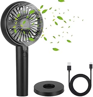 Yardout Mini Handheld Fan, Powerful Desk Fan with Adsorbable Base, USB Fan, Portable 3 Speeds Small Fan, Personal Ultra Quite Fan for Travel, Work, Outdoors, Indoors