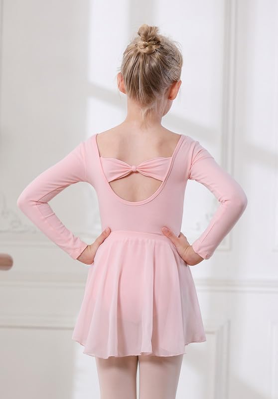 Vista 5 de DIPUG Leotardos de ballet para niñas con falda extraíble, vestido de baile con espalda hueca para niñas