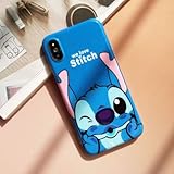 C CASESOPHY Ultra Slim Fit Soft TPU Blue Stitch Case for iPhone XR 6.1 Inch Anime Cartoon We Love Sleek Smooth Shockproof Protective Cute Lovely Cool Stylish Gift Kids Teens Girls
