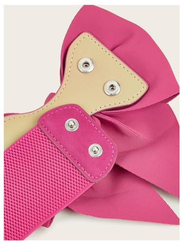 Verdusa Women's Bow Knot Wide Elastic Waist Belt Stretchy Waistband4