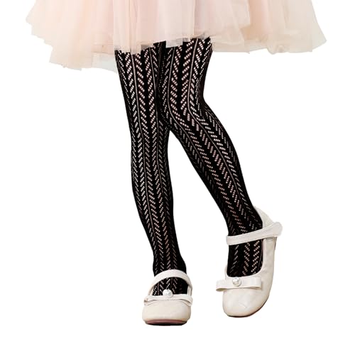 Image of Zando Girls Lace Tights Heart Butterfly Rose Patterned Fishnet Stockings for Toddler Girl Hollow Pantyhose 1T-12 Years