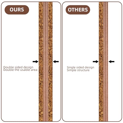 Pinnwand Kork 40 x 30 cm, cork board, mit 5 Stecknadeln, Korktafel mit Holzrahmen, ideal für Büro, Schule, Schlafzimmer und Zuhause, hochwertige Korkwand Pinnwand aus der, vielseitig und praktisch.