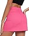 Women Mini Cargo Skirt with Slit High Waist Mini Jean Skirt Causal Bodycon Demin Skirts with Pockets Hot Pink Small
