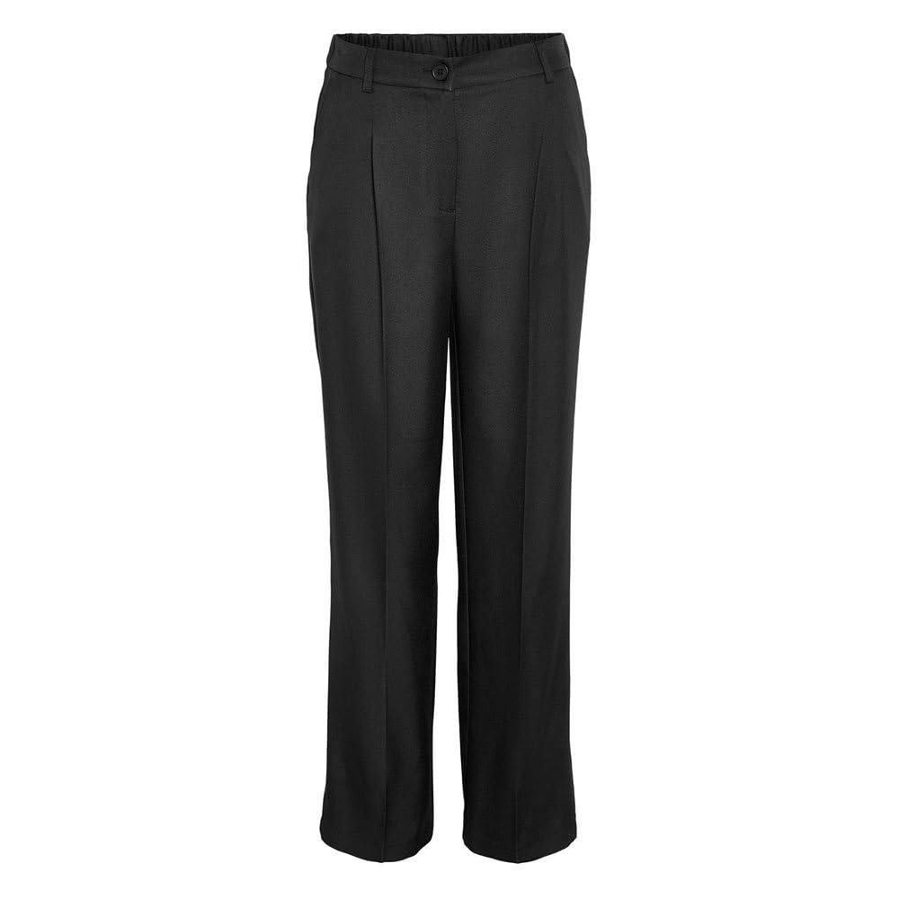 NOISY MAY Women's Nmdebbie Hw Pants Noos Fabric Trousers, Black, M