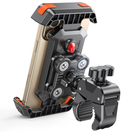 CIRYCASE Soporte Movil Moto [Antivibración Mejorado], Giratorio 360°
