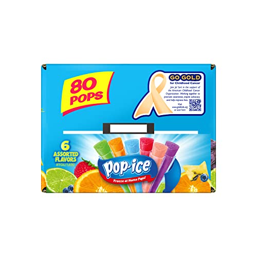 Image of Pop Ice Popsicle Freezer Pops, Ice Pop, Variety Pack, 1 oz, 80 Count