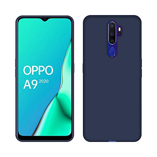 Image of Case Creation Luxurious OG Series for A9 2020 Case Cover,Anti-Dirty Slim Case Frosted Matte Cute Candy TPU Raised Bezel (Splash of Color) Back Cover for Oppo A9 2020 -Navy Electric Blue