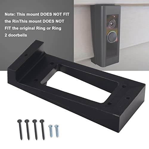 Mwedp Doorbell Vinyl Siding Mount - Angle Adjustment Mount Wedge Compatible With R-Ing Pro Doorbell For Standard Style Siding (4" Standard Vinyl, Black) #TOP5