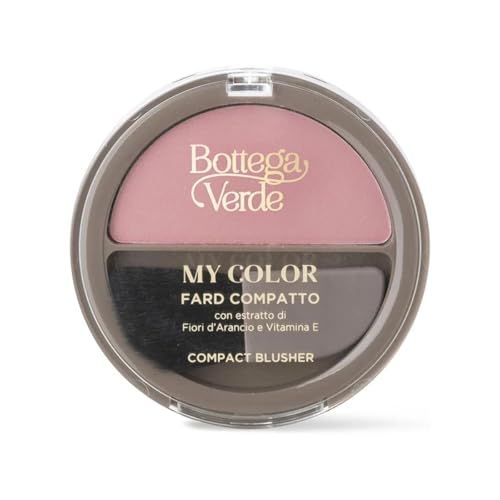 Bottega Verde - Fard compatto e Cremoso, Rosa Candy, 4g | My Color, con Estratto di Fiori d'Arancio e Vitamina E, per Ravvivare Aspetto della Pelle, Polvere Compatta e Cremosa