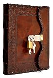 Vintage Leather Journals with Lock Writing dnd Notebook Hardcover Large Sketchbook Bound Diary Gifts
