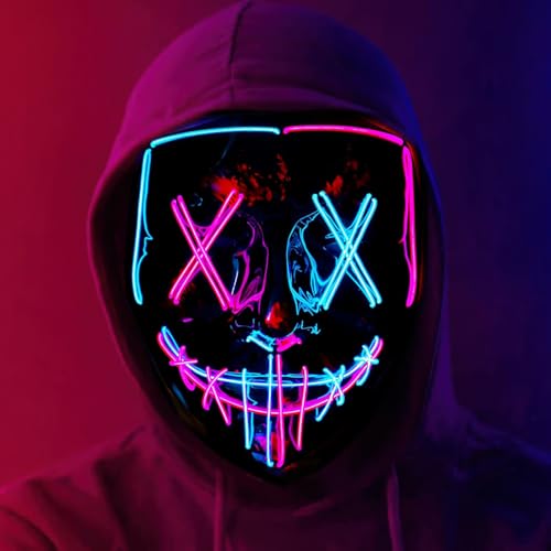 Masque lumineux à LED Halloween accessoire cosplay effrayant