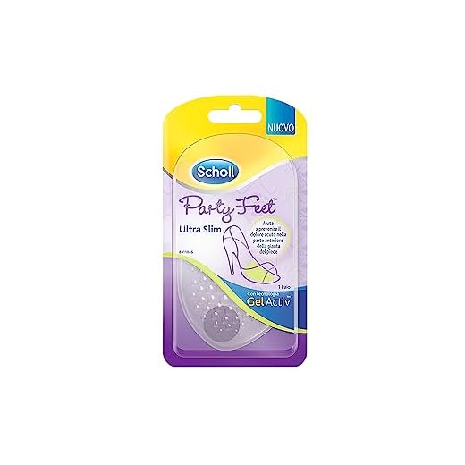 Scholl Party Feet Ultra Slim Gel-Polster zum Schutz des vorderen Teils der Fußsohlen, transparentes Polster für High Heels, Anti-Rutsch-Technologie, 1 Paar