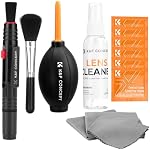 K&F CONCEPT 15-in-1 Kit de nettoyage d'objectifs pour caméra avec Air Bouffées, essuie-glaces*6, 60ml Liquide, tenue de nettoyage*5, stylo à lentilles, pinceau pour DSLR Téléphones cellulaires de filtre d'objectif de caméra