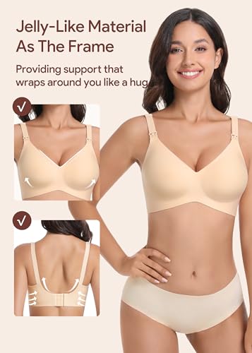 Maternity Nursing Bras Wireless Seamless Ultra-Soft Comfort for Breastfeeding Pregnancy Easy One-Handed Access Sleep Bra4