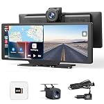 10.5" Wireless Carplay Screen for Apple CarPlay&Android Auto,4K Dash Camera