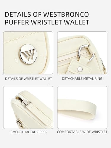 Image of WESTBRONCO Wristlet Wallets for Women - RFID Blocking Quilted Nylon Phone Wallet, Card Holder Purse for Travel & Everyday Use