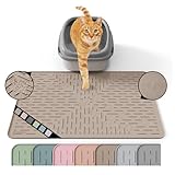 OHMO Katzenklo Matte aus Premium-Silikon 60 * 40 cm, wasserdicht und BPA-frei Katzentoilettenmatte, einfach zu reinigen und hält Ihr Zuhause sauber (Beige)
