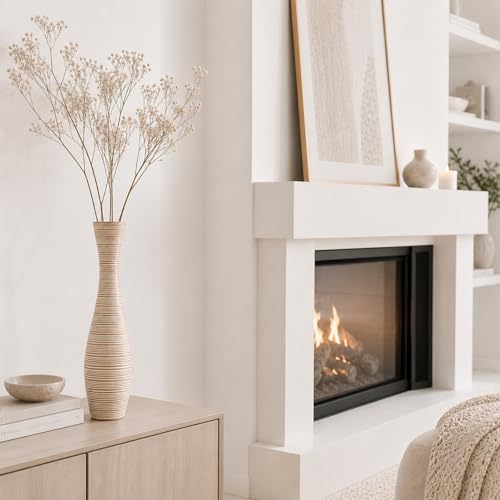 Image of Leewadee Large Floor Vase 20 inches Polyresin for Pampas Grass, Dried Flowers