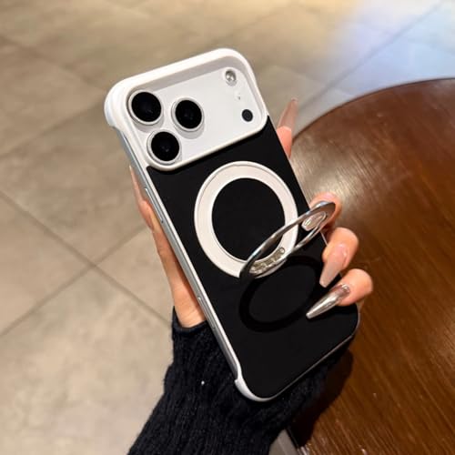 Protection magnétique iPhone 12 et 17 Pro en cuir avec support de table