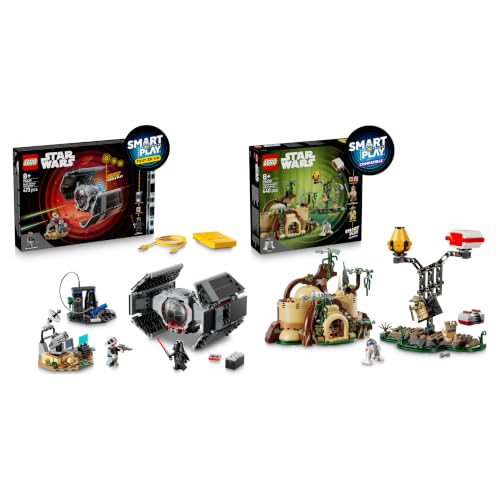 LEGO Star Wars Pack Smart Play : Set Tout-en-Un Le TIE Fighter de Dark Vador 75421 & Set Compatible La Hutte de Yoda et l’Entraînement Jedi 75422 - Jeu Interactif - Cadeau pour Garçon ou Fille 8 Ans