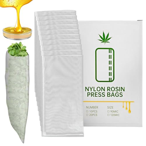 10 Stück Rosin Press Bags Nylon 5x10cm - Doppelt Vernähte Presstaschen mit Hochfestem Mesh-Filter für Harzgewinnung & Öl-Extraktion | Professionelle Rosin Presse Zubehör Kolophonium Taschen(90 MICRON)