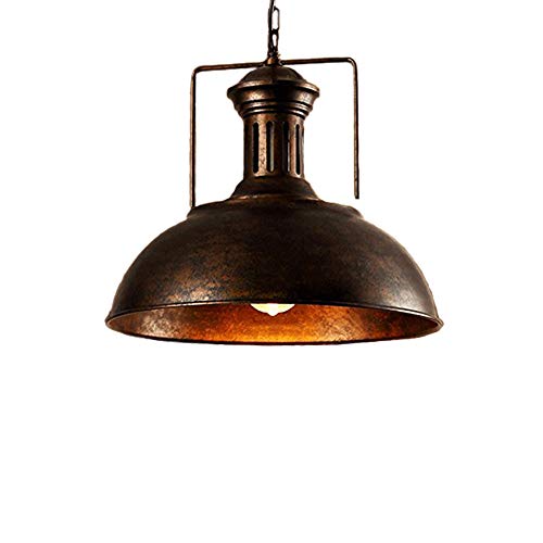 LANTU CREATIVE Rétro, lustre lumières industrielles et dôme de pays/bol lustre en métal lustre plafonnier pour Loft Salon Restaurant Café Restaurant (40CM)