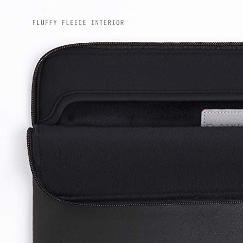 Comfyable Slim Protective Laptop Sleeve Compatible with 13/13.3/14 Inch MacBook Air & MacBook Pro, Mac Travel Case, Laptop Pouch, Slim PU Leather Cover M4/M3/M2/M1 2025-2021, Black