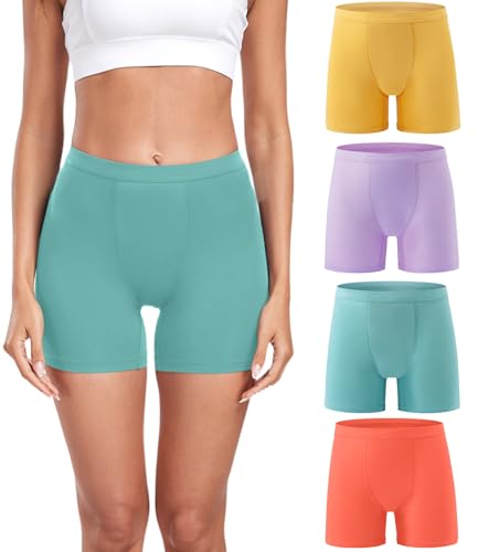 Image of wirarpa Women's Modal Boy Shorts Panties Soft Microfiber Boxer Briefs Underwear 4 Pack