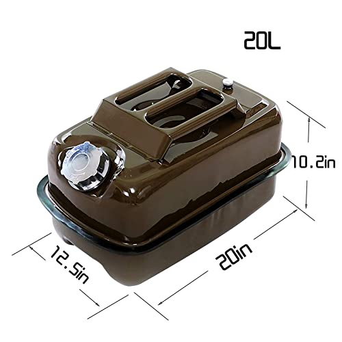 Jerry can à carburant horizontal de sécurité : bidon métal 20L étanche - 3