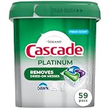 Cascade Platinum Dishwasher Pods, Dishwasher Detergent, Dish Detergent Soap, Fresh, 59 Count
