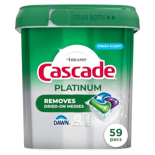 Cascade Platinum Dishwasher Pods, Dishwasher Detergent, Dish Detergent Soap, Fresh, 59 Count