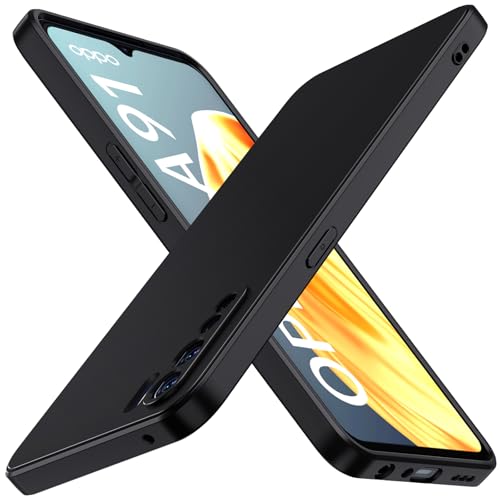 ivoler Silikon Hülle für Oppo A91 mit Kameraschutz, Ultra Dünne Weiche Stoßfest Schutzhülle Flexible TPU Matte Schwarz Handyhülle Kratzfest Hülle Cover