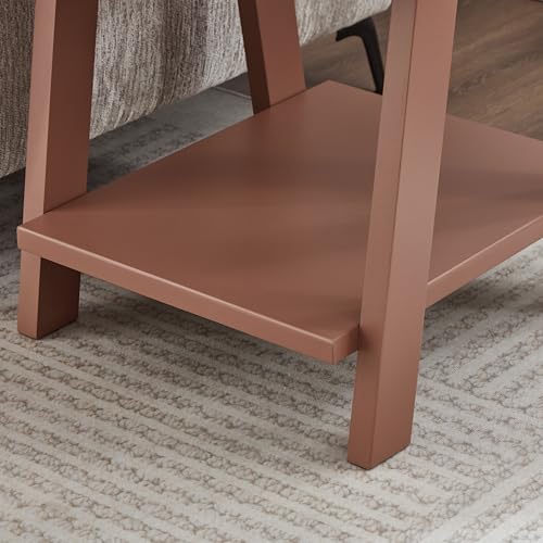 Roundhill Furniture Athens Contemporary Wood Shelf End Table in Red by Roundhill Furniture - Used condition - Image 5